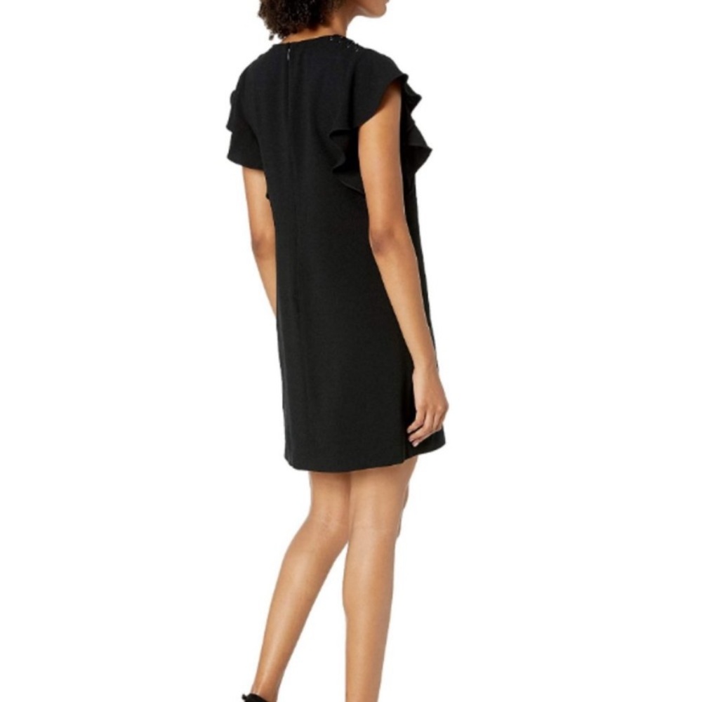 Laundry by Shelli Segal Black Lace up Shoulders Shift Dress Size 4 - Picture 13 of 15